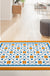 Feblilac Geometric Orange and Blue Pattern Leather Door Mat