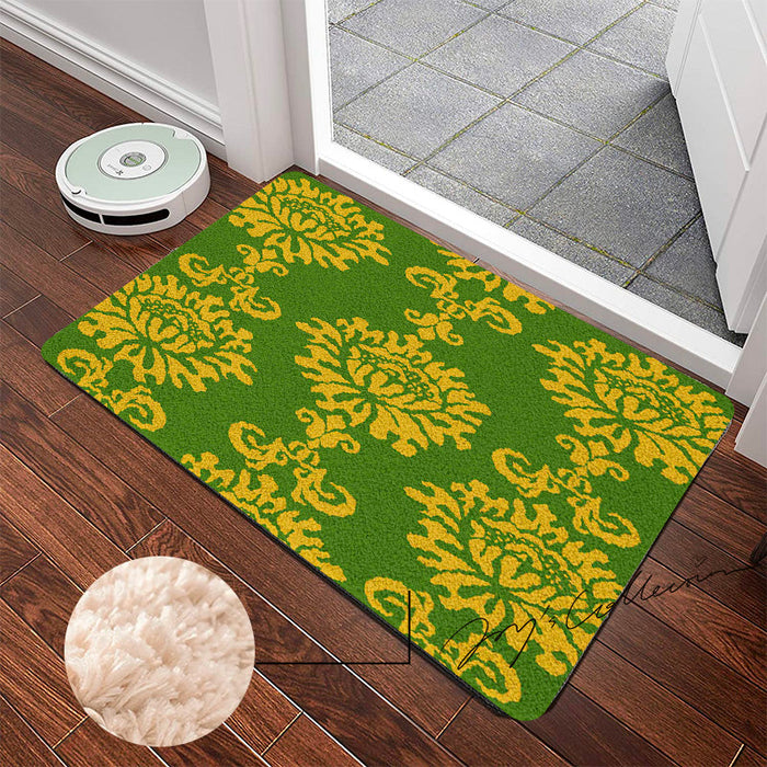 Feblilac Baroque Style One Big Flower Tufted Bath Mat