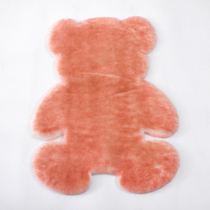 Feblilac Multiple Color Solid Bear Faux Rabbit Fur  Rug Mat