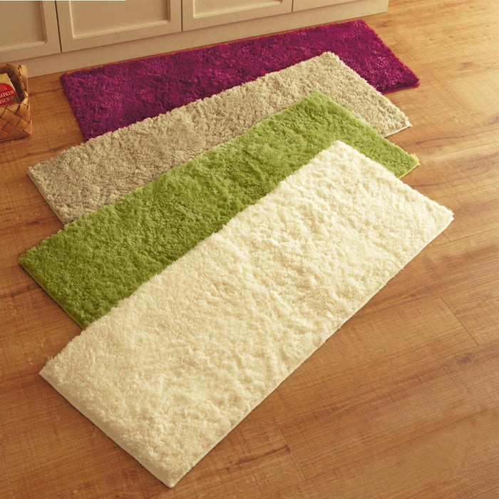 Feblilac Rectangular Solid White Tufted Bath Mat