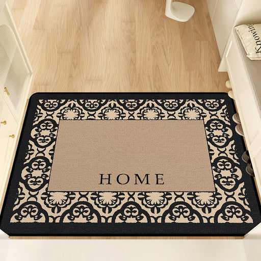 Feblilac Black Simple Pattern Polyester Door Mat