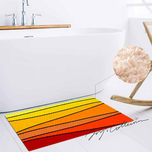 Feblilac Lovely Abstract Sunset Geometric Tufted Bath Mat