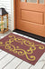 Feblilac Red Background Baroque Pattern PVC Coil Door Mat