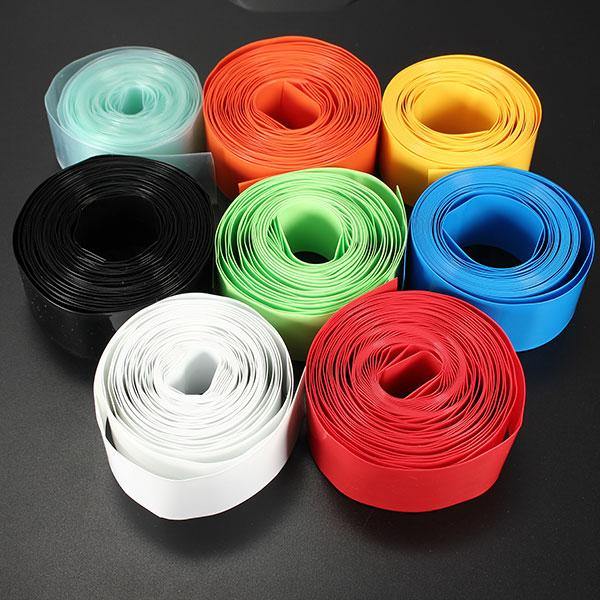 2M Flat 29.5MM 18.5MM PVC Heat Shrink Tubing For 18650 18500 Battery