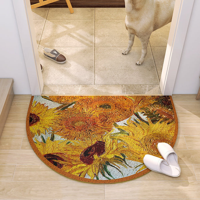 Feblilac Sunflowers and Vase PVC Coil Door Mat Mom‘s Day Gift