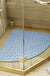 Feblilac TPE Blue/Grey/White Drain Holes and Suction Cups Tub Rug, Anti Slip Massage Bathtub Mats