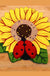 Feblilac Woven Acrylic Fibers Sunflower and Ladybug Door Mat