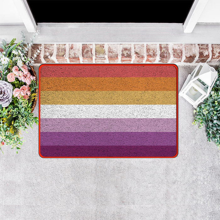 Feblilac Purple and Red LGBT Flag Nylon Door Mat