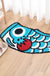 Feblilac Cute Light Blue and Red Koi Fish Bath Mat