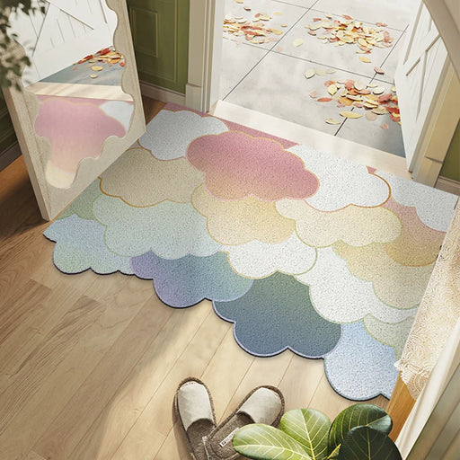 Feblilac Rainbow Cloud PVC Coil Door Mat