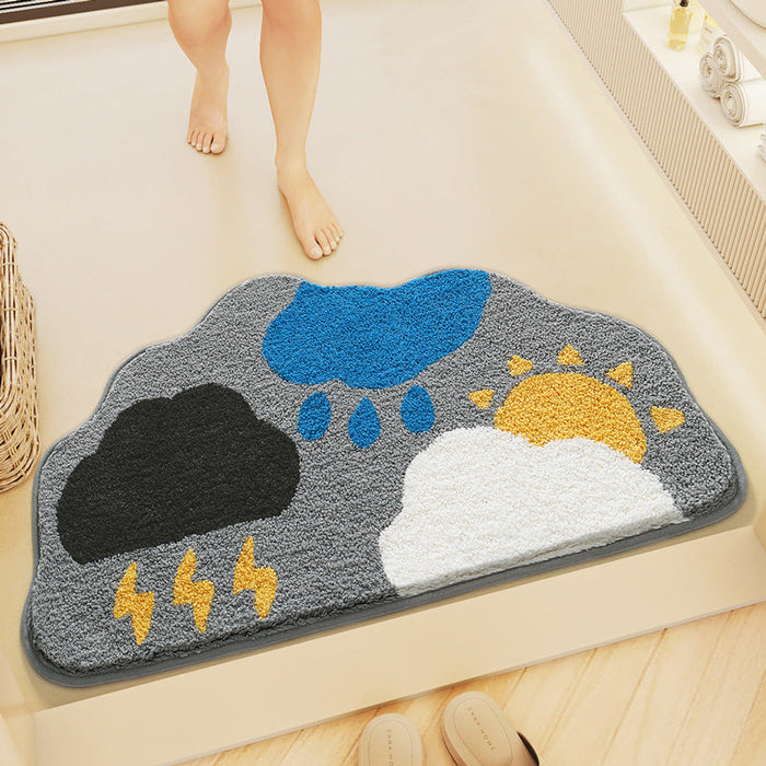 Feblilac Clouds and Sun Tufted Bath Mat