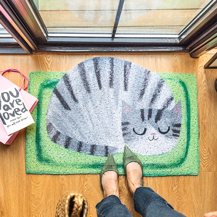 Cartoon Sleeping Cat PVC Entrance Door Mat