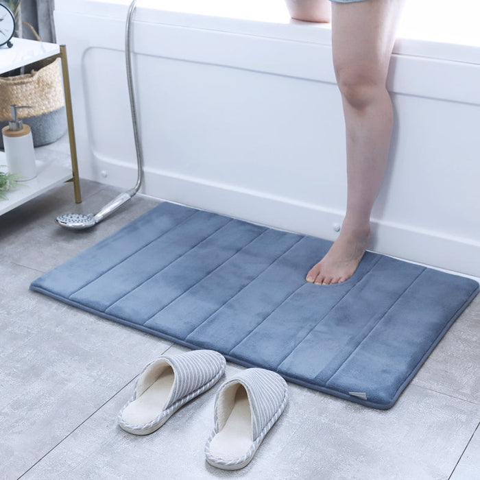 Feblilac Rectangular Solid Thickened Memory Foam Bath Mat