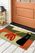 Feblilac Red Flower and Vase PVC Coil Door Mat