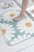 Feblilac Cute White Blue Daisy Flower Bath Mat, Multiple Colors Available