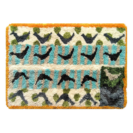 Feblilac Bird Reflections Tufted Bath Mat by Liz Gamberg Studio from US