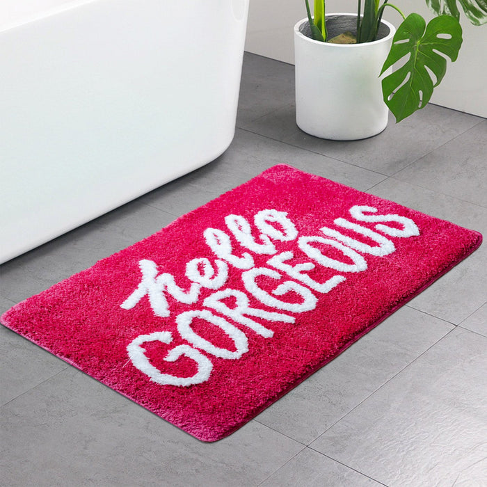 Feblilac Pink Hello Gorgeous Tufted Bath Mat