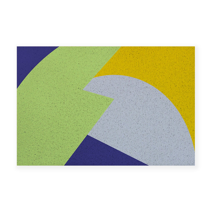 Feblilac Green Blue Yellow Gray Pattern PVC Coil Door Mat