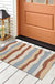 Feblilac Blue and Orange Colored Stripes PVC Coil Door Mat