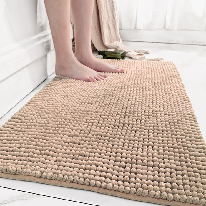 Feblilac Solid Large Particles Plush Chenille Bath Mat