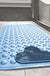 TPE Blue/Grey/Khaki/White Drain Holes and Suction Cups Tub Rug, Anti Slip Massage Bathtub Mats