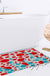 Feblilac Red and Blue Polka Dot Tufted Bath Mat