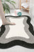 Black Gradient Bath Mats, Rug for Bathroom, Cute Non-Slip Irregular Shape Carpet for Shower Room