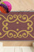 Feblilac Red Background Baroque Pattern Nylon Door Mat