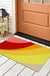 Feblilac Red and Yellow Brilliant Circles PVC Coil Door Mat