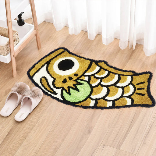 Feblilac Cute Earth Yellow Koi Fish Bath Mat