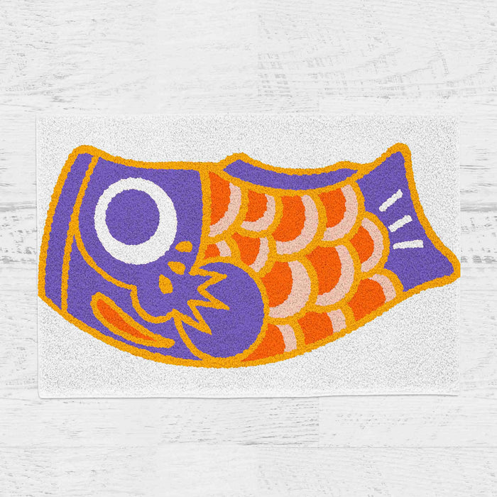 Feblilac Colorful Japanese Koi Tufted Bath Mat