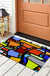 Feblilac Colorful Geometric Figure PVC Coil Door Mat