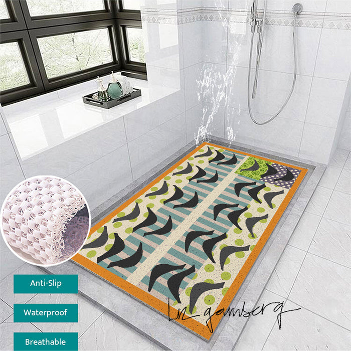 Feblilac Bird Reflections PVC Coil Bathtub Mat and Shower Mat by Liz Gamberg Studio from US