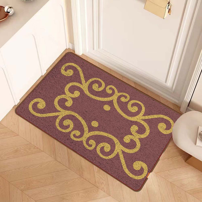 Feblilac Red Background Baroque Pattern Nylon Door Mat