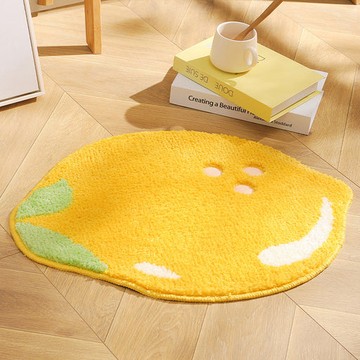 Feblilac Cute Fruit Lemon Tufted Bath Mat