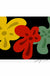 Feblilac Red Yellow and Green Three Flowers PVC Coil Door Mat