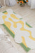 Feblilac Abstract Cheese Yellow and Green Bedroom Runner