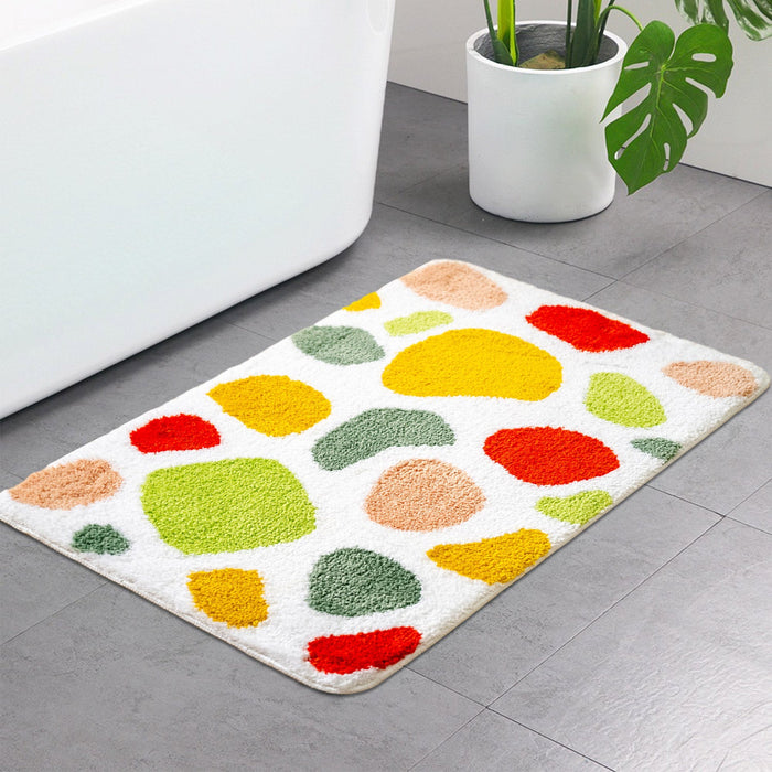 Feblilac Colorful Stones Tufted Bath Mat