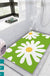 Feblilac Green Background Irregular Daisy PVC Coil Bathtub Mat and Shower Mat @Frank’s design