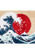 Feblilac Ukiyoe Great Waves and Sunset Bath Mat, Japanese Style Rug for Bathroom