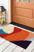 Feblilac Black and Red Abstract Curves PVC Coil Door Mat