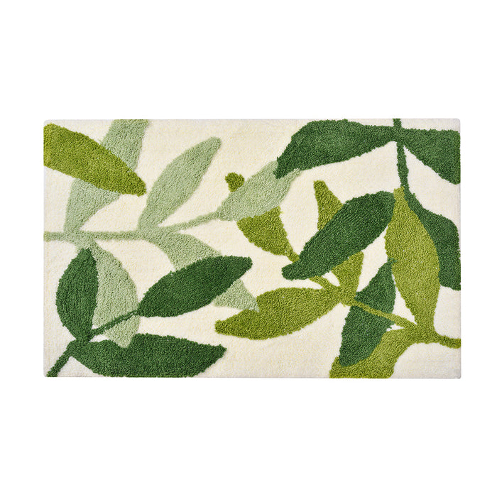 Feblilac Green Leaves Bath Mat Mom‘s Day Gift