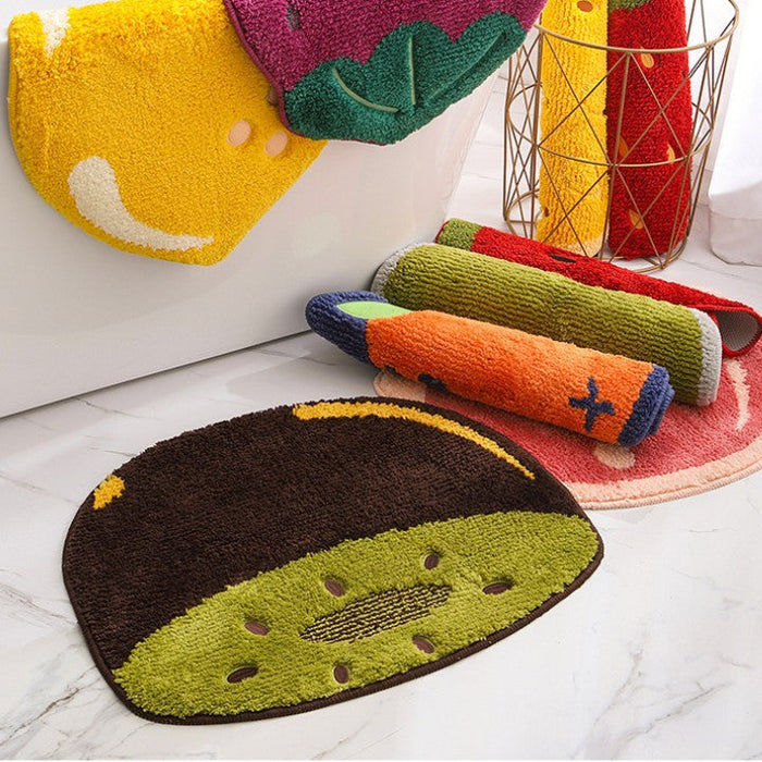 Feblilac Cute Fruit Honey Peach Tufted Bath Mat