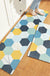 Feblilac Blue and Yellow Honeycomb Shapes Pattern PVC Leather Kitchen Mat Mom‘s Day Gift