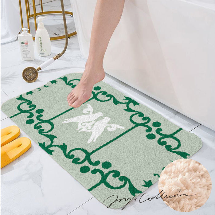 Feblilac Baroque Pigeon Tufted Bath Mat