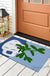 Feblilac White Vase and Greenery PVC Coil Door Mat