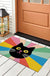 Feblilac Black Cat Colorful Stripes Background PVC Coil Door Mat