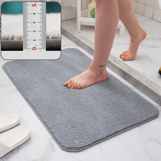 Feblilac Rectangular Solid Short Plush Tufted Bath Mat