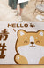 Feblilac Cute Shiba Inu Saying Hello PVC Coil Door Mat