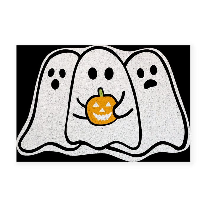 Halloween PVC Coil Door Mat, Cute Ghosts and Pumpkin Halloween Decor